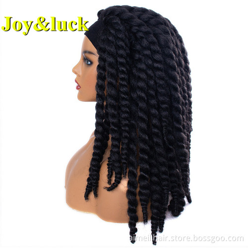 Women's Long Twist Braiding Head Band Wig Ladies Scarf Hair Black Hairband Wholesale Prices Headband Wig Synthetic Hair Wigs